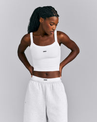 Seamless Scoop Neck Tank Top | White