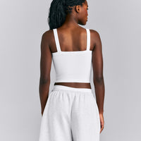 Seamless Scoop Neck Tank Top | White