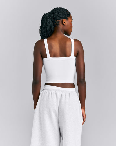 Seamless Scoop Neck Tank Top | White