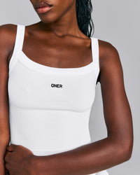 Seamless Scoop Neck Tank Top | White