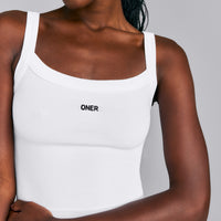 Seamless Scoop Neck Tank Top | White