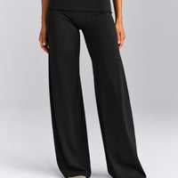 SoftMotion™ Fold Over Mid Rise Straight Leg Pants | Black