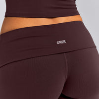 SoftMotion™ Fold Over Mid Rise Straight Leg Pants New Branding | Plum Brown