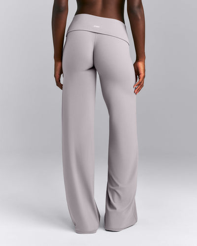 SoftMotion™ Fold Over Mid Rise Straight Leg Pants | Zinc Gray