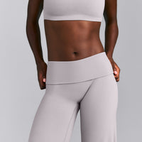 SoftMotion™ Fold Over Mid Rise Straight Leg Pants | Zinc Gray