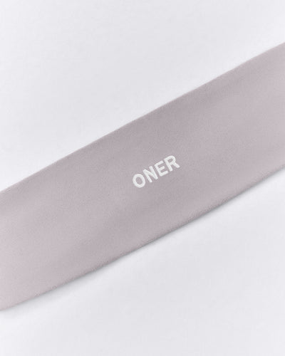 SoftMotion™ Headband with White Logo | Zinc Gray