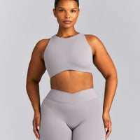 SoftMotion™ High Neck Sports Bra New Branding | Zinc Gray
