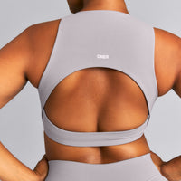 SoftMotion™ High Neck Sports Bra New Branding | Zinc Gray