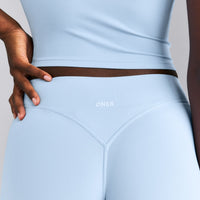 SoftMotion™ Mid Rise Micro Shorts 4" | Mist Blue