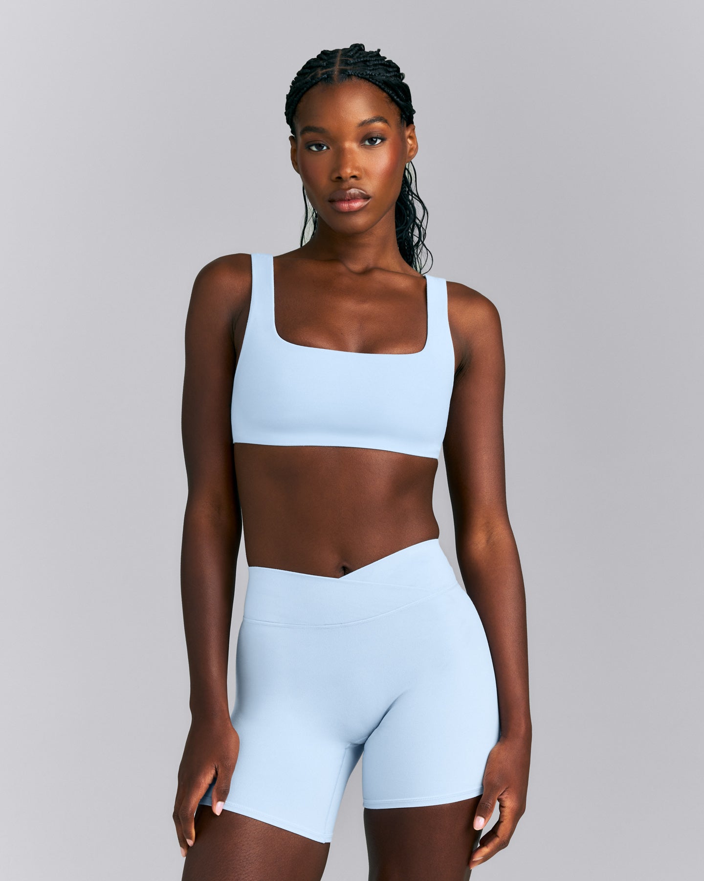 SoftMotion™ Soft Square Neck Sports Bra New Branding | Mist Blue