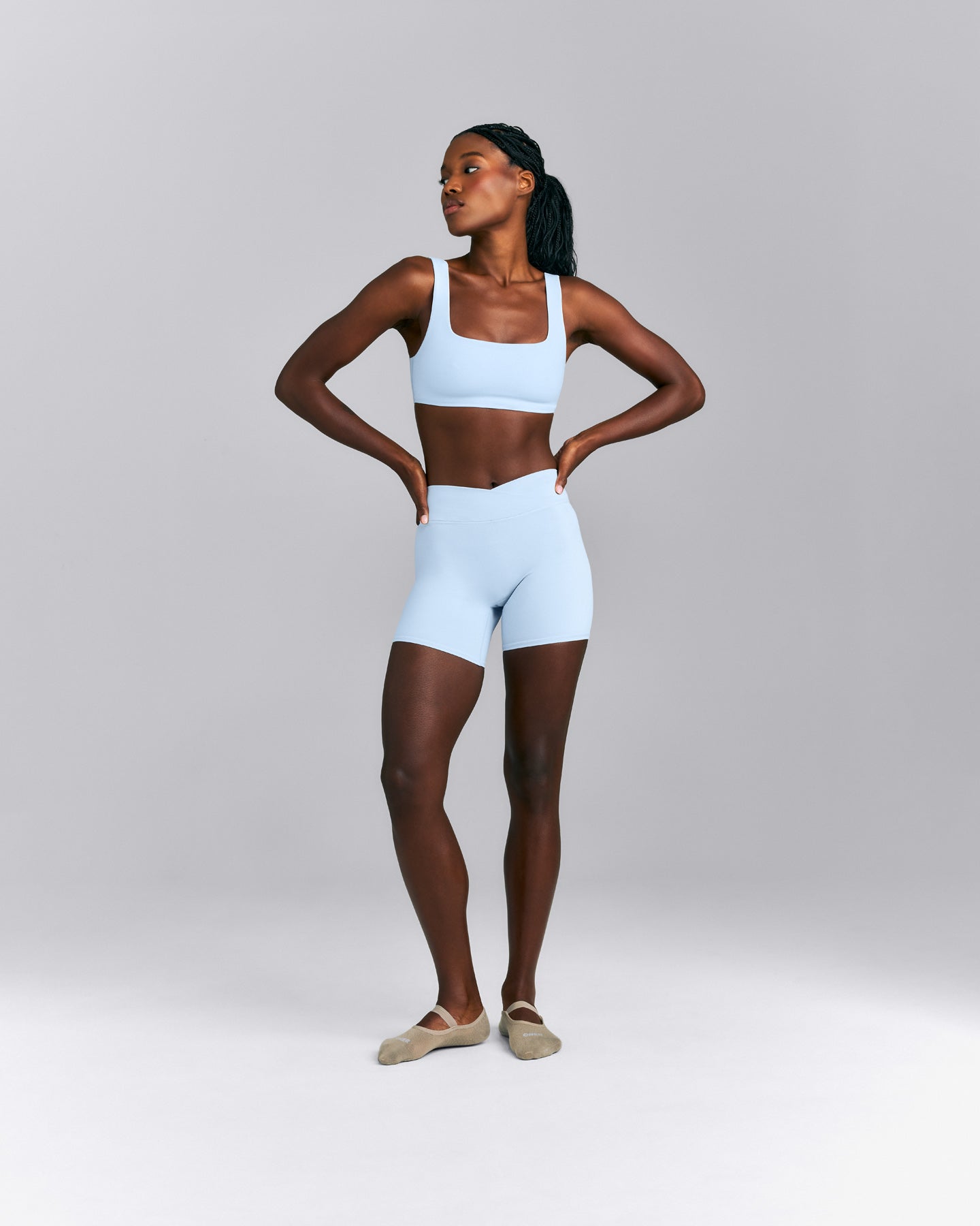 SoftMotion™ Soft Square Neck Sports Bra New Branding | Mist Blue