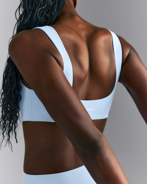 SoftMotion™ Soft Square Neck Sports Bra | Mist Blue