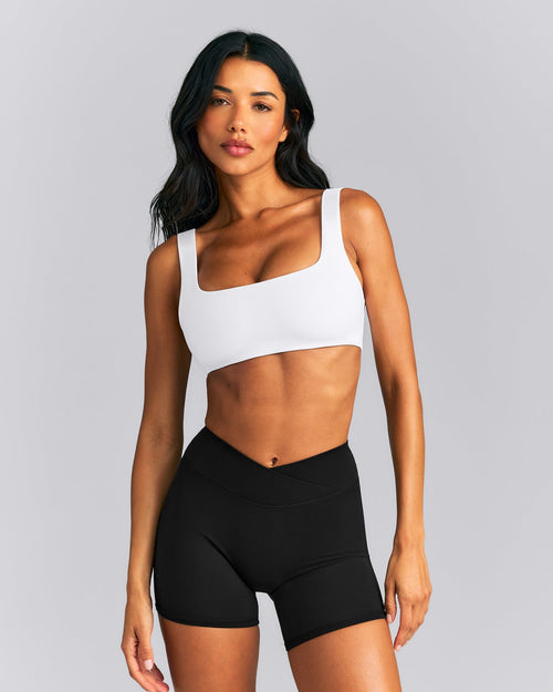 SoftMotion™ Soft Square Neck Sports Bra | White