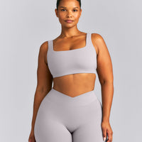 SoftMotion™ Soft Square Neck Sports Bra New Branding | Zinc Gray