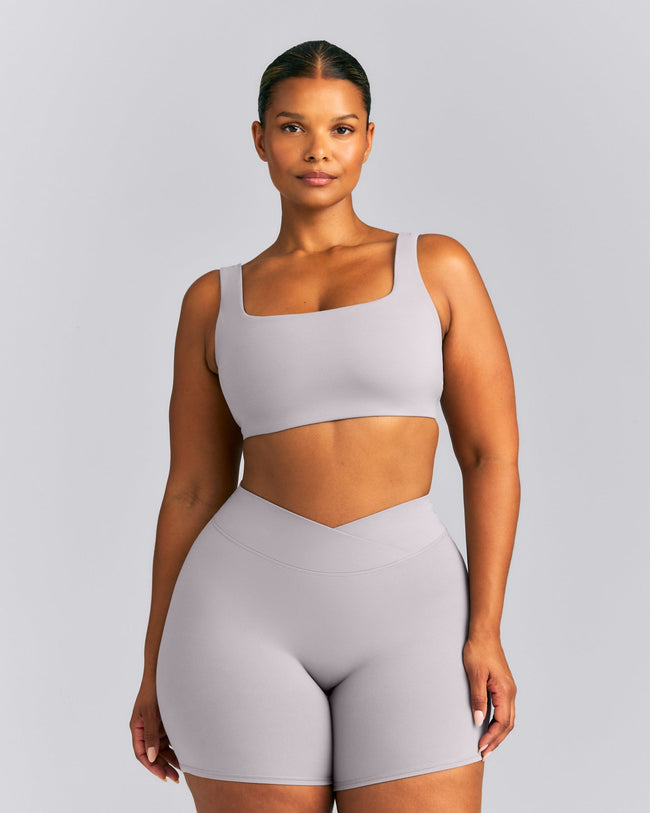 SoftMotion™ Soft Square Neck Sports Bra New Branding | Zinc Gray
