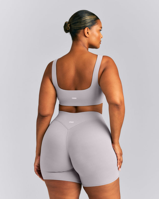 SoftMotion™ Soft Square Neck Sports Bra New Branding | Zinc Gray