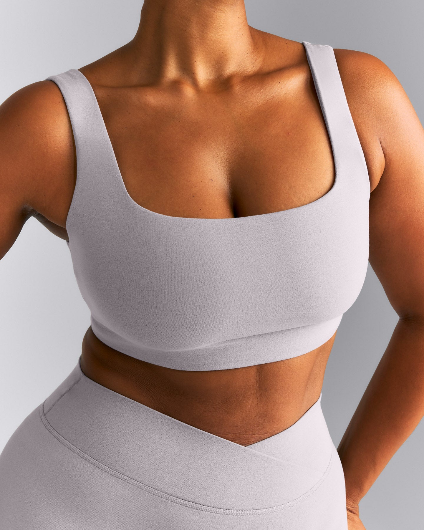 SoftMotion™ Soft Square Neck Sports Bra New Branding | Zinc Gray