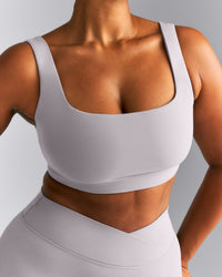 SoftMotion™ Soft Square Neck Sports Bra New Branding | Zinc Gray