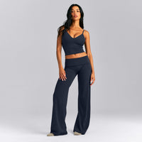 SoftMotion™ Adjustable V Neck Mid Tank Top with Built in Bra Shelf New Branding | True Blue