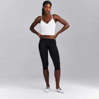 SoftMotion™ Adjustable V Neck Mid Tank Top with Built in Bra Shelf New Branding | White