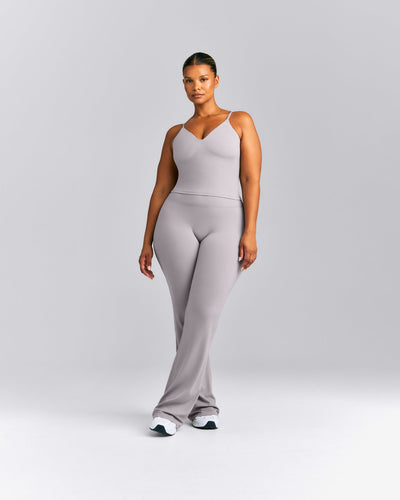 SoftMotion™ Adjustable V Neck Mid Tank Top with Built in Bra Shelf New Branding | Zinc Gray