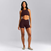 SoftMotion™ Wrap Shorts 6" New Branding | Plum Brown