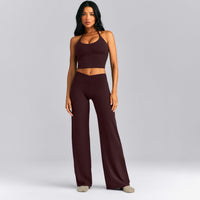 SoftMotion™ Wrap Straight Leg Pants New Branding | Plum Brown