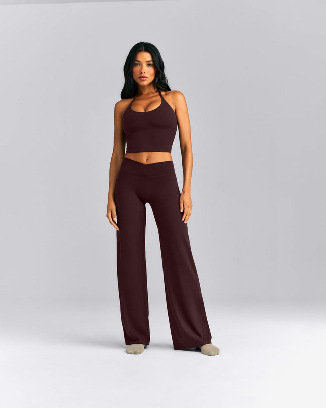 SoftMotion™ Wrap Straight Leg Pants New Branding | Plum Brown