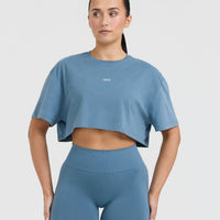 Classic Oner Graphic Crop Lightweight T-Shirt | Moonstone Blue