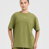 Classic Oner Graphic Oversized Lightweight T-Shirt | Olive Green