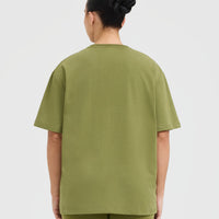 Classic Oner Graphic Oversized Lightweight T-Shirt | Olive Green