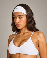 SoftMotion™ Headband with Grey Logo | White