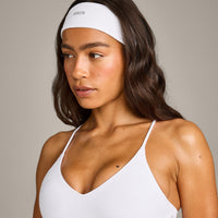 SoftMotion™ Headband with Grey Logo | White
