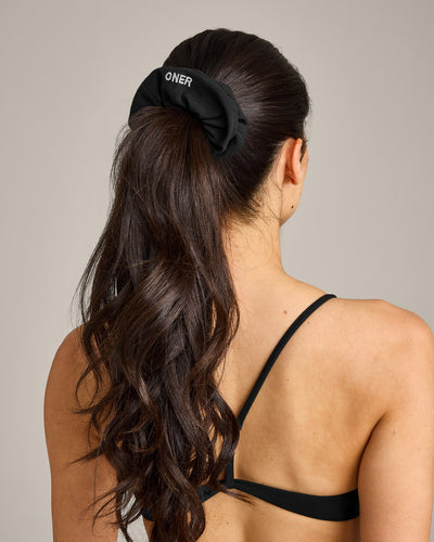 SoftMotion™ Scrunchie with Grey Logo | Black