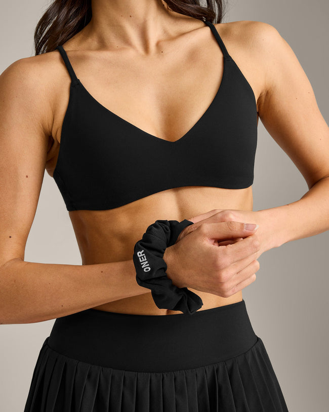 SoftMotion™ Scrunchie with Grey Logo | Black