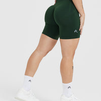 EffortlessLift™ Seamless Cycling Shorts with White Logo | Evergreen