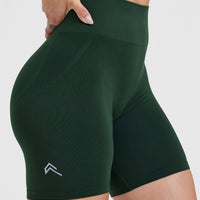 EffortlessLift™ Seamless Cycling Shorts with White Logo | Evergreen