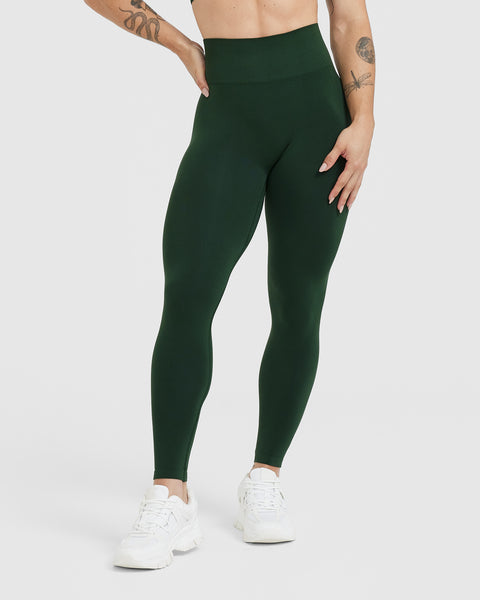 High Waisted Gym Leggings Seamless Evergreen Oner Active