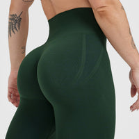 EffortlessLift™ Seamless Leggings with White Logo | Evergreen