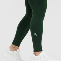 EffortlessLift™ Seamless Leggings with White Logo | Evergreen