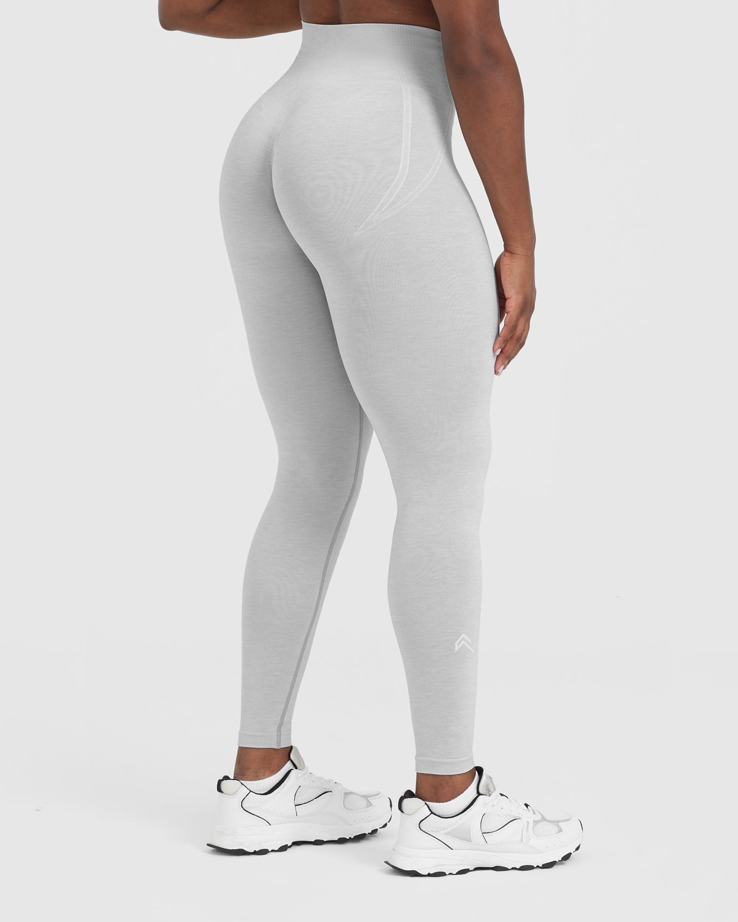 EffortlessLift™ Seamless Leggings with White Logo | Grey Marl