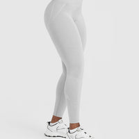 EffortlessLift™ Seamless Leggings with White Logo | Grey Marl