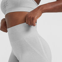 EffortlessLift™ Seamless Leggings with White Logo | Grey Marl