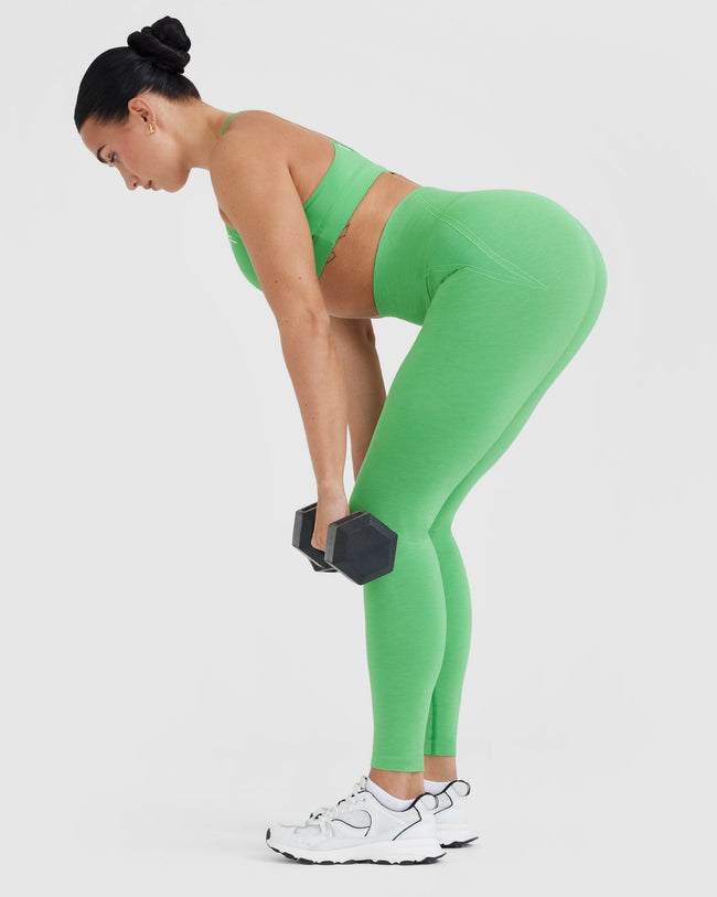 EffortlessLift™ Seamless Leggings with White Logo | Jade