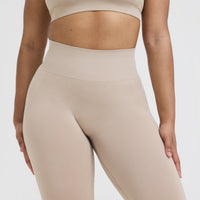 EffortlessLift™ Seamless Leggings with White Logo | Mushroom Brown