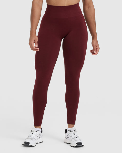 HIGH WAISTED SPORTS LEGGINGS - WOMEN - ROSEWOOD