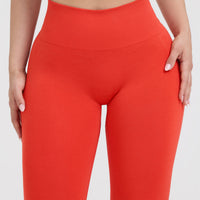 EffortlessLift™ Seamless Leggings with White Logo | Charged Orange