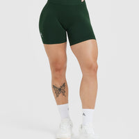 EffortlessLift™ Seamless Shorts with White Logo | Evergreen