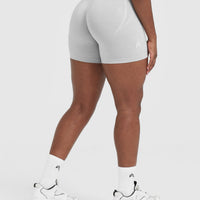 EffortlessLift™ Seamless Shorts with White Logo | Grey Marl