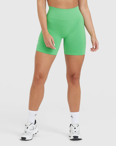 EffortlessLift™ Seamless Shorts with White Logo | Jade